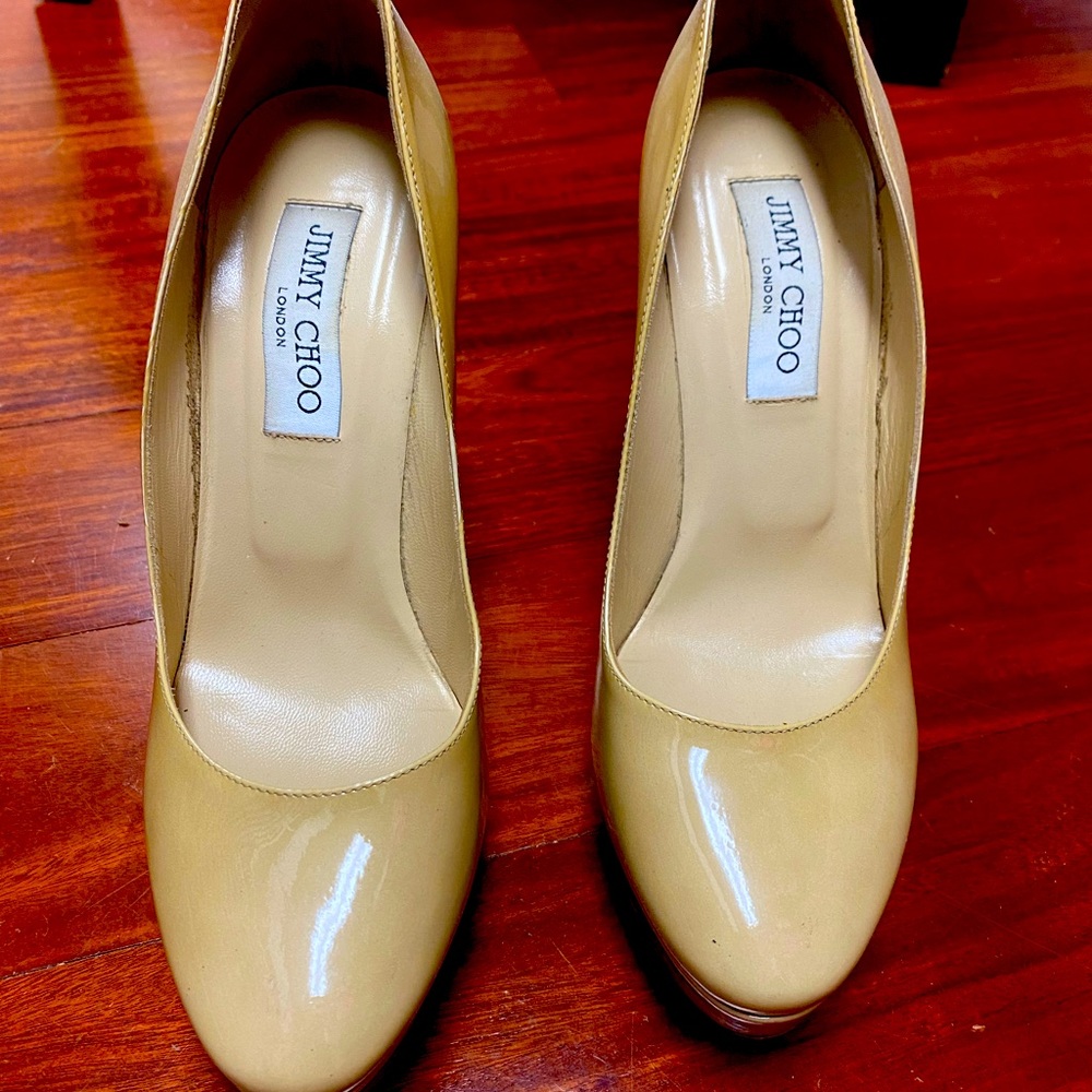 Jimmy Choo Nude Platform Heels